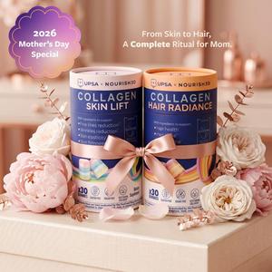 Mother's Day Special: For Mom Hair & Skin Bundle | Thicker Hair & Firmer Skin, Helps Nourish & Restore from Within | Clinically Proven | Vegetarian Collagen with Ovoderm | Patented 7-Layer Technology | Sugar-Free, GMO-Free