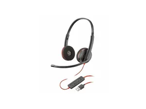 HP Poly Blackwire c3220 Headset - Stereo - Mini-phone (3.5mm), USB Type C - Wired - 32 Ohm - On-ear - Binaural - Ear-cup - 5.20 ft Cable - Omni-directional Microphone - Black  80S02AA
