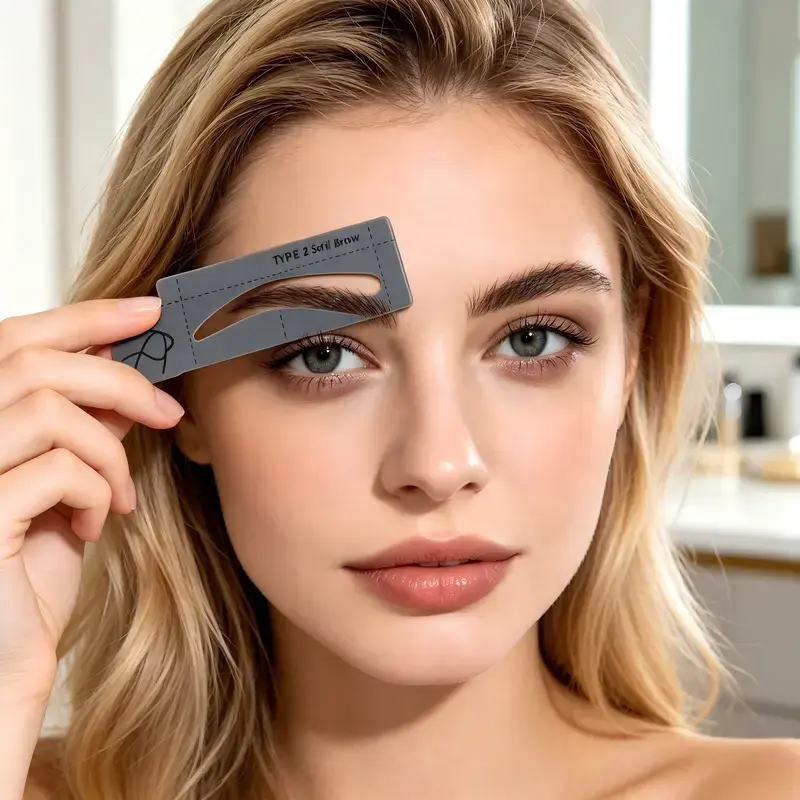 6Pcs Eyebrow Stencil Kit, 3 Styles Reusable PVC Eyebrow Shaping Stencils, Beginner Friendly Symmetrical Brow Drawing Guide