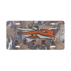Camo Vanity Plate With Sitka Waterfowl Timber Camouflage Logo