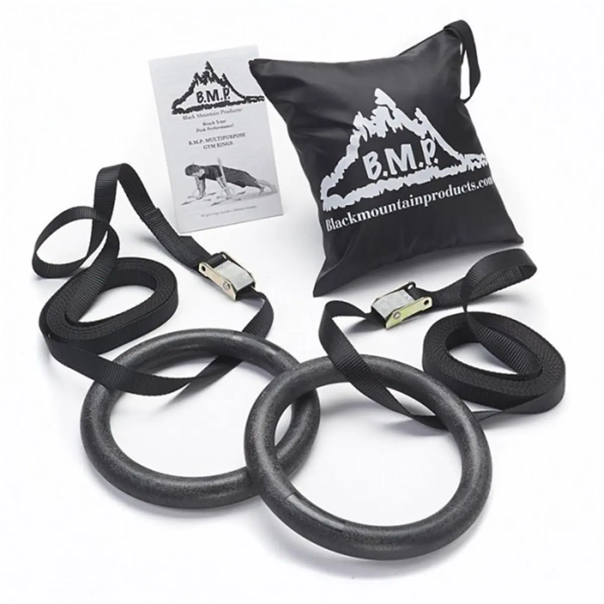 212 MAIN Portable Adjustable Multi-Use Exercise Gymnastics Rings - Black