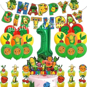 Hey Bear Sensory Fruit Theme Party Supplies Hey Bear Birthday Bannner Cake Copper Balloons Party Backdrop Baby Shower Decoration