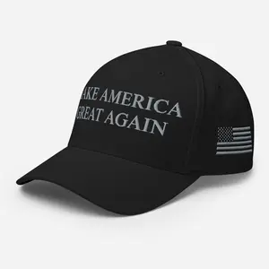 Blackout Maga Hat, Subtle Blackout Embroidered Structured Flexfit Cap, Make America Great Again Trump 2024 Hat
