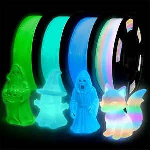 1kg PLA+Filament 1.75 mm,Glow in The Dark PLA+3D Printer Filament, , Stronger Lighting Effect, Glow Filament Multicolor for Most 3D Printers, PLA Based, Fast Print, Glossy Finish, Low Warpage,4 Spools 250g Each