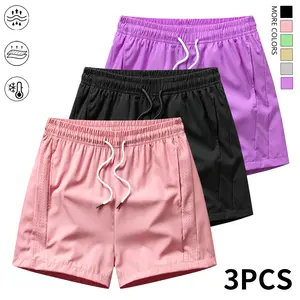 Women’s casual athletic pants set (3 pieces), elastic drawstring waist, suitable for outdoor workouts, running, sports, and casual wear; women’s shorts.