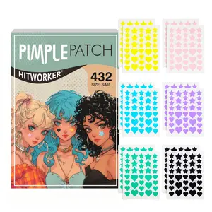 Hydrocolloid Acne Patches, 432pcs/box Mixed Sized Star & Heart Shaped Pimple Patches, Waterproof Acne Absorbing Cover Patch for Women & Men, Acnetreatment, Christmas, Christmas Gift, Acne Clearing Products, Cosmetic Patch