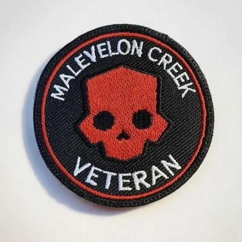 Helldivers Malevelon Creek Veteran Embroidered Patch Applique - 3.5 in Handcrafted Piece, Premium Stitching, Gamer Collector Tactical Gear, Iron-On/Sew-On/Hook-Velcro Backing, Verifiable Authenticity, Jackets/Backpacks