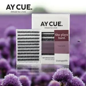 AYCUE #SHE PLAYS HARD# Self-adhesive Lash Clusters C Curl 10-16mm 120 Clusters Glue-free Eyelashes Extensions for Natural Look Easy Application Makeup Cosmetic