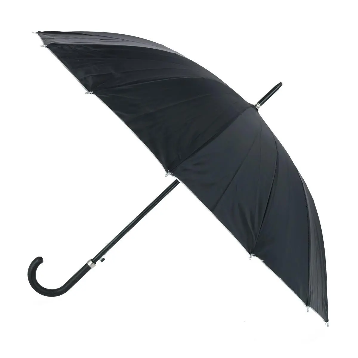 CTM Adult Classic Black Crook Handle Golf Umbrella, Stick Umbrellas, Automatic Open, Lightweight