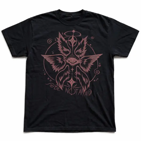 Be Not Afraid Seraphim Graphic T-Shirt, Biblical Angel Gothic Tee, Unisex Dark Celestial Art Shirt, Gift for Mystical Faith Fans