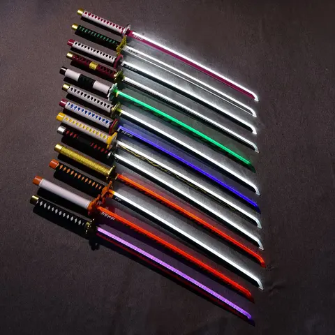 41-In Rechargeable LED Katana - Lightweight (1.1 lbs), 27.7-In Blade, 11.2-In Hilt, USB Charging, 40-Min Runtime, Cosplay Photo Prop, Halloween Decor, Fengshui Home Ornament, 27.7 Inches Blade