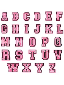 26 Piece Pink Letter Shoe Charms For Bubble Slides Clogs Sandals,PVC Shoe Decorations Accessories Buckle For Christmas Birthday Gifts