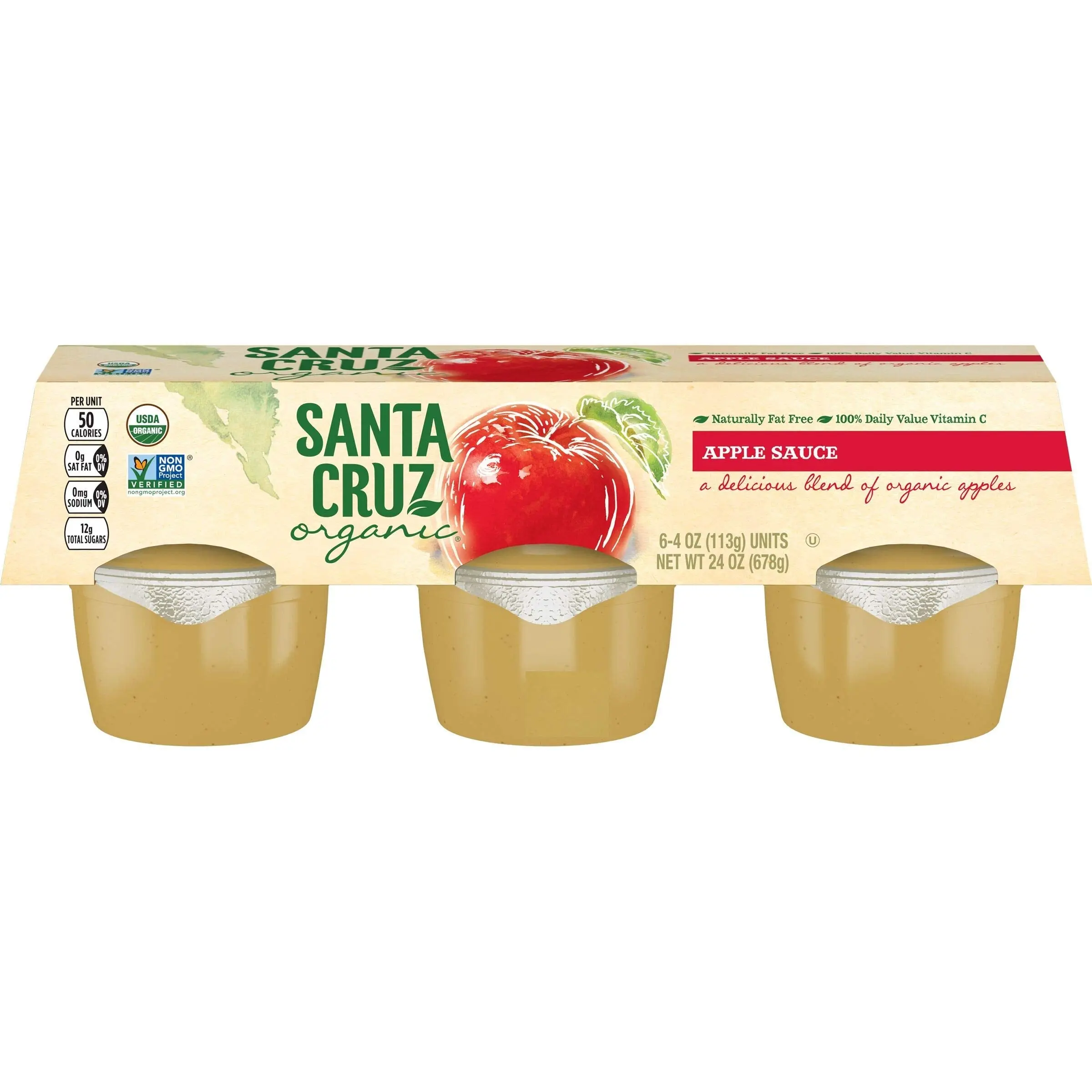 Santa Cruz ORGANIC Apple Sauce 6- Cups 4 oz