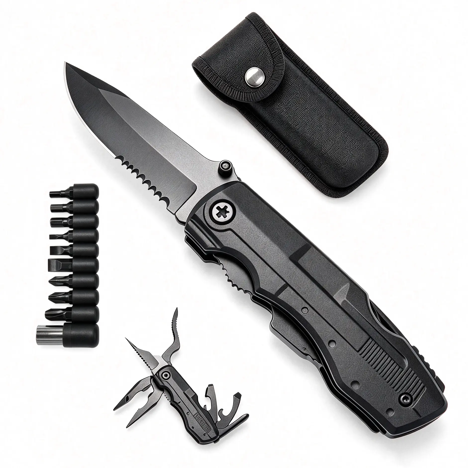 VerveWave 15-in-1 EDC Multitool Pliers, Multifunctional Tool, Portable EDC Pocket Tool for Camping & DIY Maintenance, Thanksgiving Holiday Christmas Gifts for Boyfriend