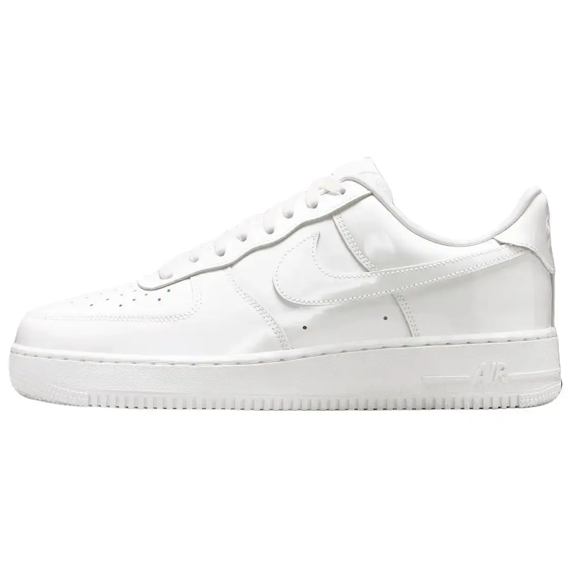 Nike Air Force 1 Low Patent Leather Premium 'White' Men's Sneakers - All Seasons Comfortable & Versatile Streetwear, Shoe, Footwear, Low Top, Low Top Shoes, Solid