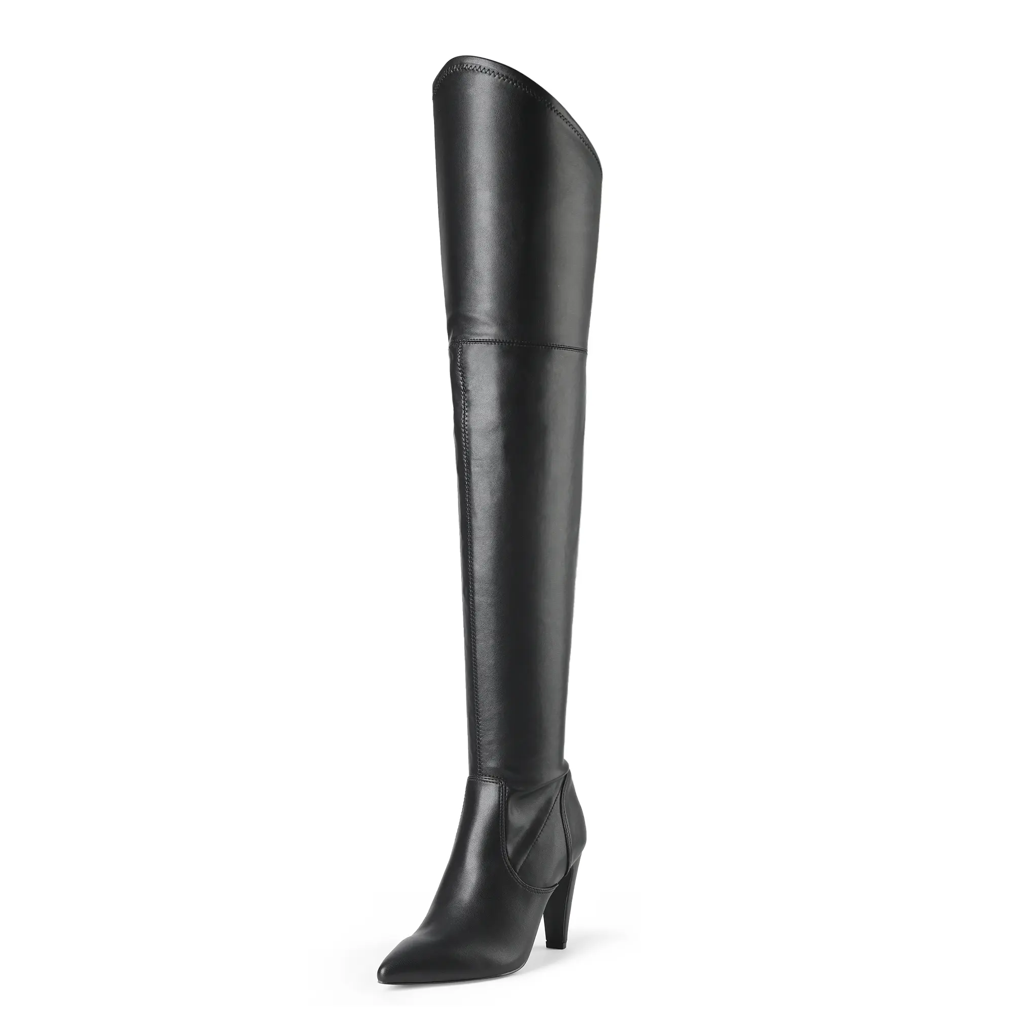 Dream Pairs Women's 3.7in Thigh-High Over-The-Knee Pointed Toe Heels - Sexy Statement Footwear, Statement Shoes