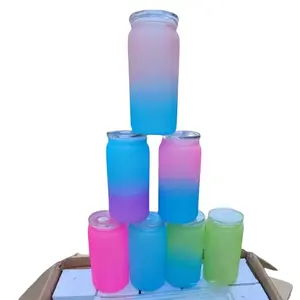 5 pack mixed colors 16oz Gradient Plastic Cups with Lids & Straws – Vibrant Tropical Colors, Perfect for Iced Coffee, Juice, Soda, and More! Great Holiday Gift for Friends or Kitchen Essentials Drinkware Kids Blue Hot Pink