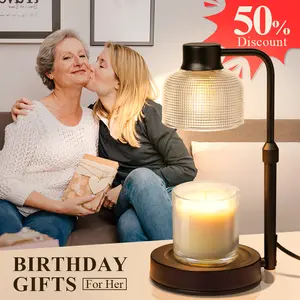 KLL 1 PC Candle Warmer Lamp with Timer - Adjustable Height, 24-Hour Cycle Timer, Dimmable, Ideal for Home Decor, Father's Day Gift Light Fragrance, Gifts to Mom/Dad/He/Her