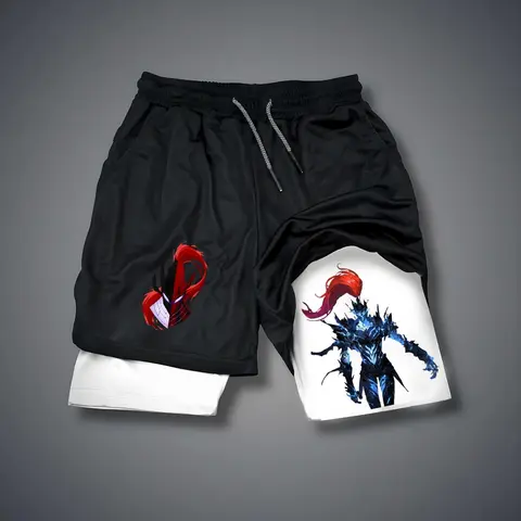 Solo Leveling  80s 90s summer men shorts for men jorts outfit men graphic shorts Double-layer sports shorts Comfortable short shorts summer
