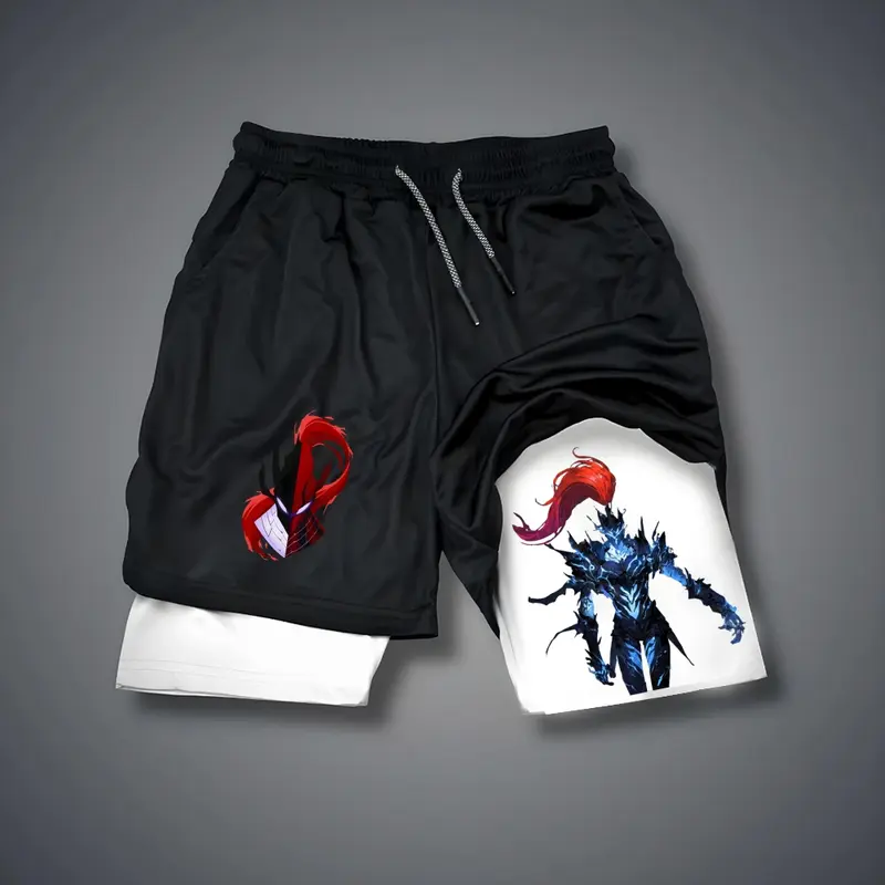 Solo Leveling  80s 90s summer men shorts for men jorts outfit men graphic shorts Double-layer sports shorts Comfortable short shorts summer