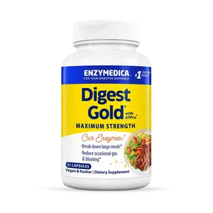 Digest Gold™ | Maximum-strength enzymes quickly break down large meals, converting food into fuel* | Reduces occasional gas, bloating and indigestion* | America’s #1 best-selling digestive enzyme formula+ 