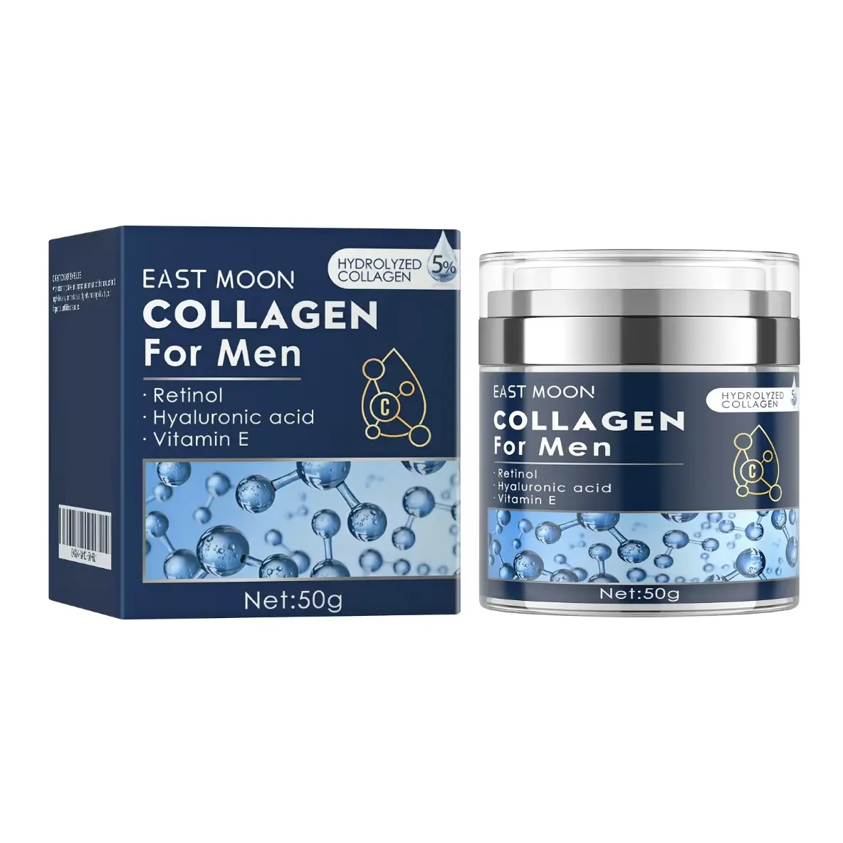 Men's Collagen Anti-Aging Wrinkle Cream 50g - Hyaluronic Acid Retinol Moisturizer for Firming, Tightening, Hydrating, Gentle Repair, Cleansing, Moisture Storage - Suitable for All Skin Types, Father's Day Gift