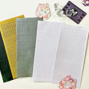 2/4Pcs Golden Silver Letter Number Stickers Bronzing Alphabet Scrapbooking Decorative Stickers DIY Diary Laptop Phone