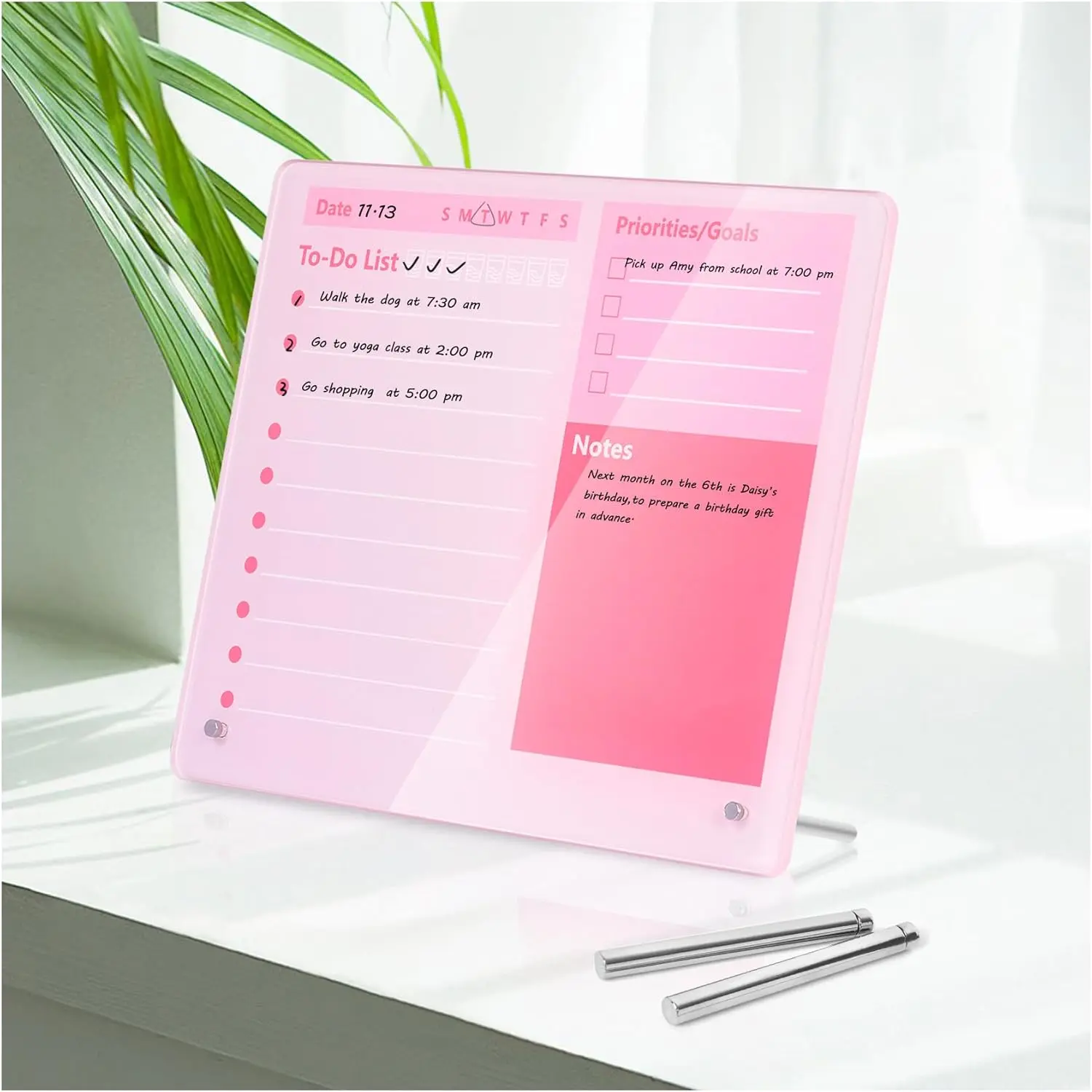 Desktop Thickened  Dry Erase Board  Planner Board,12"x10",Tabletop Whiteboard with Stand,Frameless  Dry Erase White Board,for Office//School