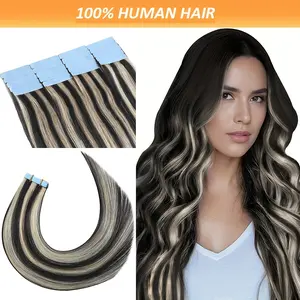 New Wholesale Hot 18-26 Inch Natural Black to Blonde Tape-In, Real Human, Invisible # 1B/613 Straight for Women, Gradient Color Transition, Versatile Styling Options, Versatile Styling |   Straight |   Secure Tapein Application