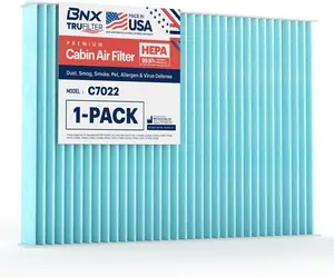 BNX TruFilter C7022 Cabin Air Filter, HEPA 99.97%, MADE IN USA