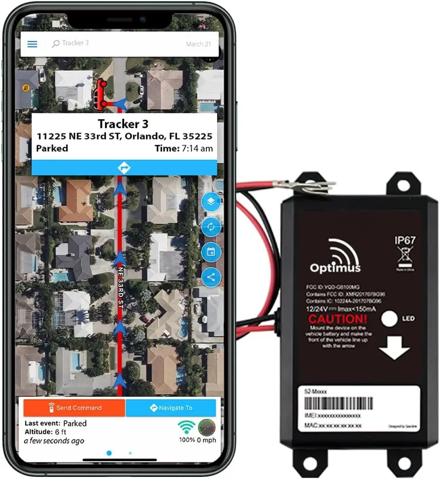 Wired Cellular GPS Tracker for Vehicles - Speed Monitor for Vehicle Owners, Easy Car Battery Installation, Low-Cost Subscription Plan Options
