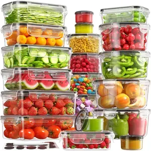 40 count  Storage Containers with  Airtight (20 Containers & 20 ),  Leakproof Meal Prep Container Set for Kitchen Storage, , PVC-free  Plastic, Microwave/Dishwasher Safe