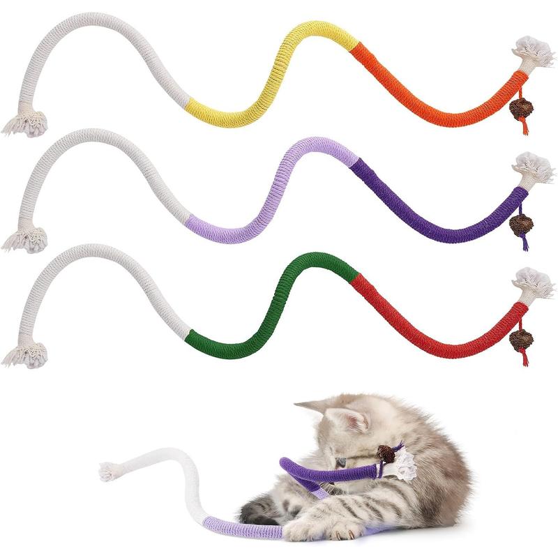 Cat Toys Chew Ropes Toys, 3 Pcs 27.9 Inches Interactive Catnip Toys for ...