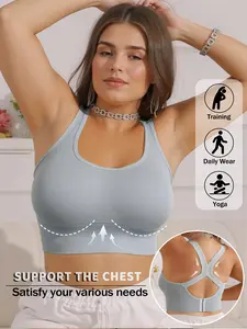 Plus Size Seamless Wireless Bra for Women, Backless Design, Comfortable Large Fit, No Underwire Sports Bra, Single Piece Pack, Workout Bras, Yoga Bra