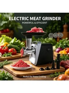 2800W electric meat grinder, equipped with sausage filling tube and Kubbe kit, voltage 120V, plug American standard two plug