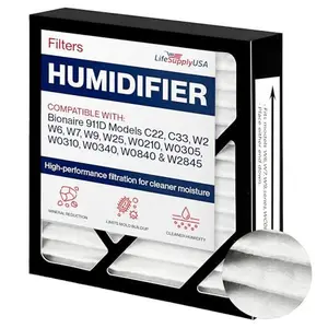 Humidifier Filter Replacement Compatible with Bionaire 911D Models C22 C33 W2 W6 W7 W9 W25 W0210 W0305 W0310 W0340 W0840 W2845 by LifeSupplyUSA