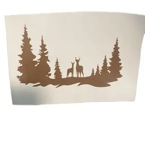 Deer and Trees Decal - Simple Design with Clear Silhouette, Ideal for Home Decor and Car Decoration