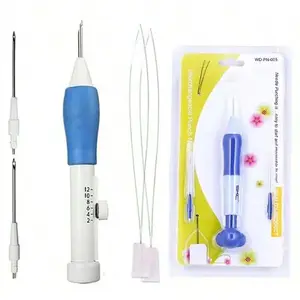1Set Embroidery Punch Needle Kit Stitching Tool Magic Embroidery Needle Pen Weaving Tool Knitting Sewing Tools for DIY Sewing