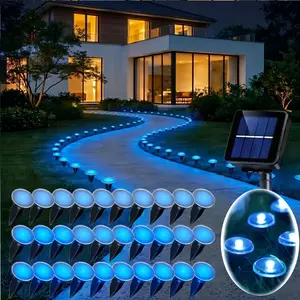 Solar Pathway Lights Set of 30, Outdoor Garden Lights with 8 Lighting Modes, Automatic On/off, Ideal for Paths, Camping, Weddings, Festivals, Waterproof Garden Light, Solar Landscape Lights