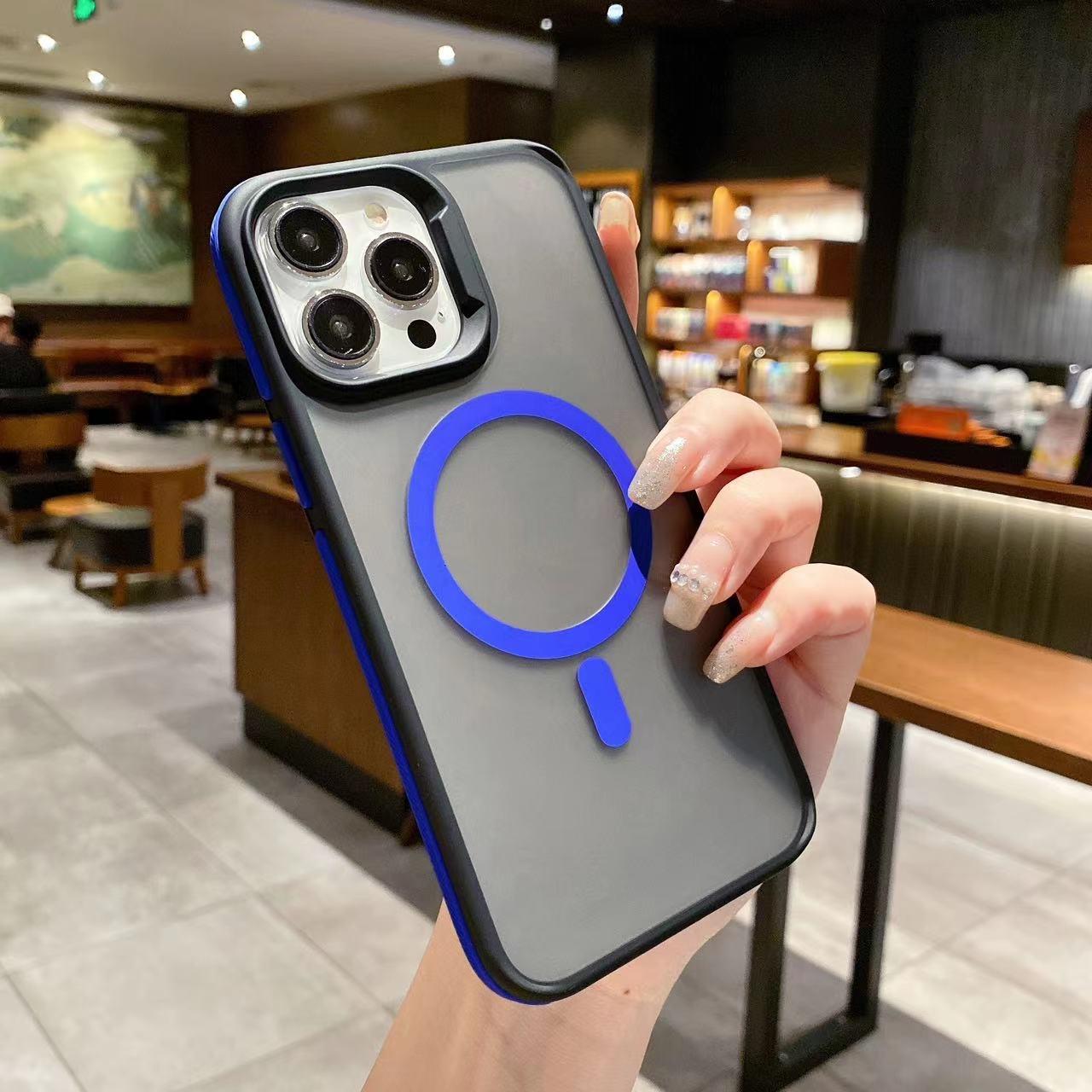 MagSafe Skin-Feel Magnetic Phone Case | Compatible with iPhone17ProMax/16Pro/15/14/13 - Premium Frosted Anti-Fingerprint, Minimalist Color-Block Shockproof Cover