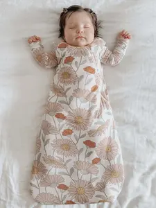 günamüna® Baby Bamboo Rayon Long Sleeve Sleep Bag DIAPER-ZiP 1.0 TOG with WONDERZiP 4-way Zipper for Easy Diaper Changes & Cozy Fit