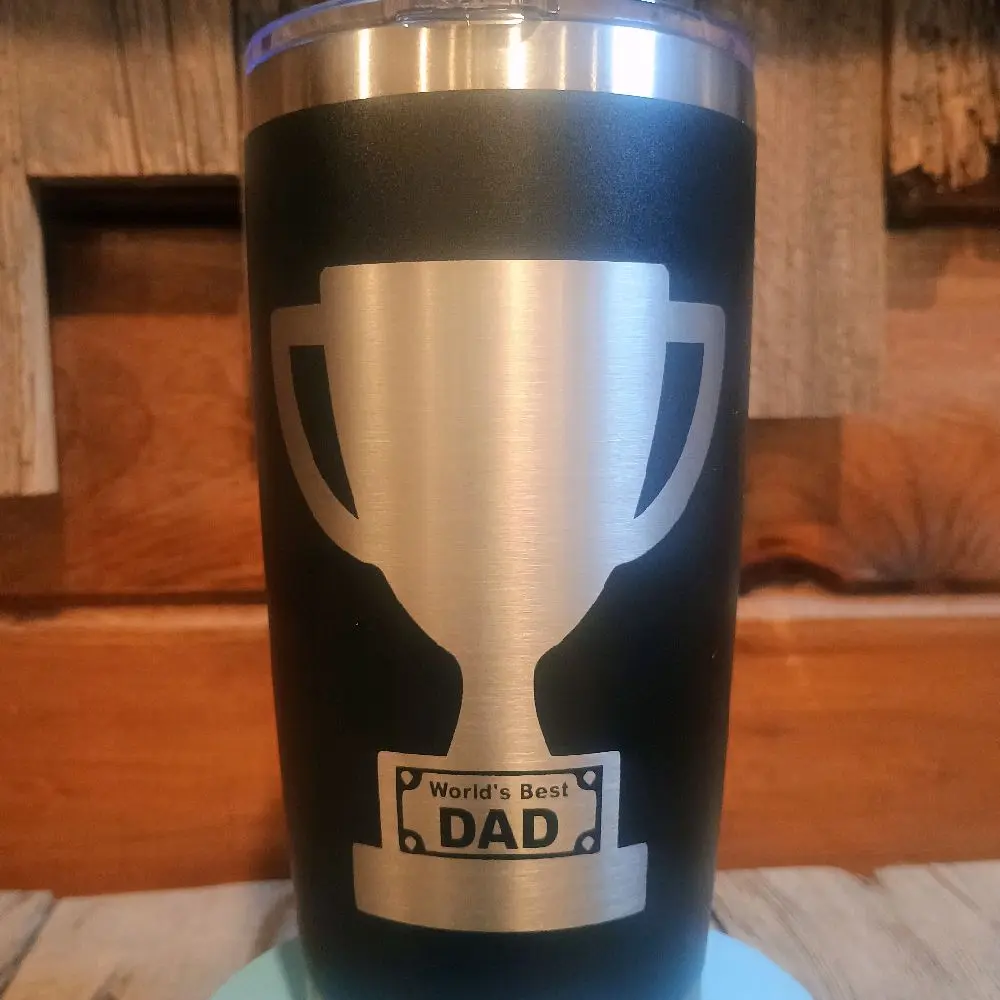 Worlds Best Dad tumbler. laser engraved. 2 sizes/3 colors. Father's Day. Customizable name. Bottle Drinkware Water Bottles Cup Mug Washable Portable Reusable Bottled