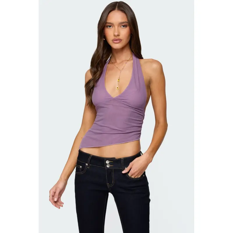 Rhett Asymmetric Hem Halter Top