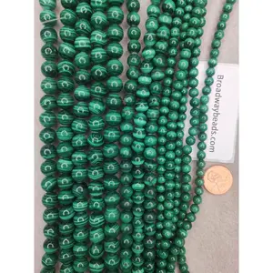 malachite AA grade round 6mm 8mm 10mm 16"trand