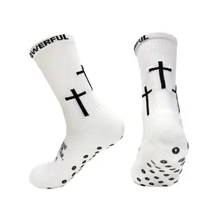 1 Pair Cross Grip Soccer Socks - Non-Slip Grips for Football, Basketball, Volleyball, Pilates, Athletically Breathable Socks for Men - Menswear, Man