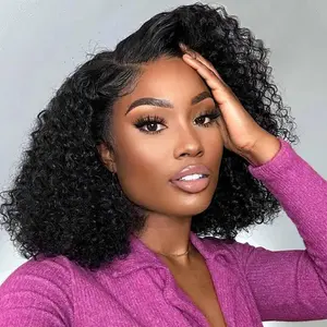 GK Hair Curly Bob Wig, 13x4 Lace Front, Pre-cut Lace, Curly Wig for Women, 180% Density, Water Wave, Human Hair, Pre-pulled for Beginners