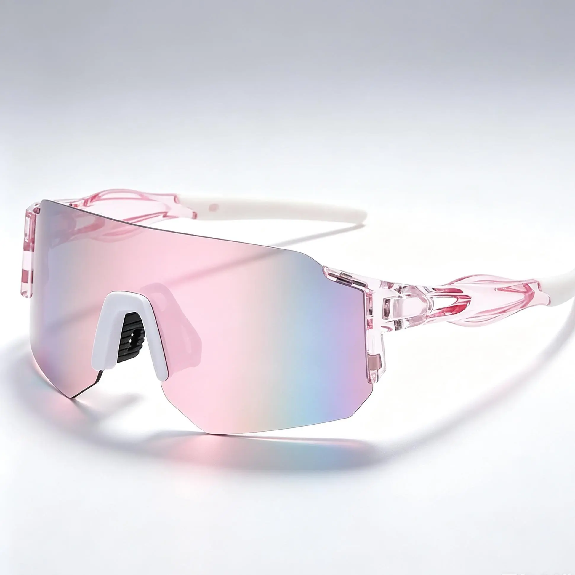 Unisex UV400 Sports Sunglasses with Polyamide Frame, Natural Lens, Anti-Glare Coating, Wind Protection for Cycling, Fishing