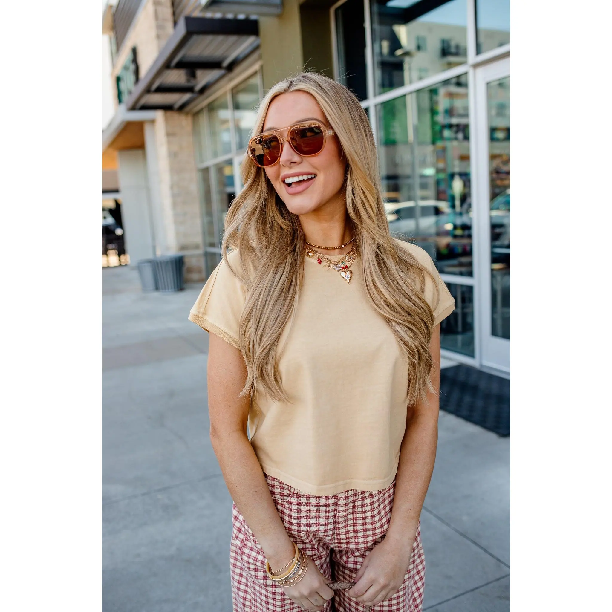 Sun-Washed Short Sleeve Top - Butter-FINAL SALE