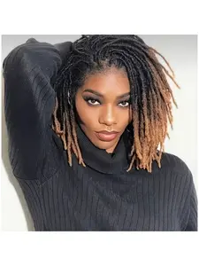 Halloween Ombre Color Loc Extensions, 30 Strands Human Hair, 0.6cm Width, Soft Dreads for Men & Women, 4-16 Inch, DIY Friendly