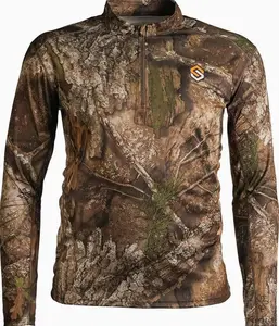 Unisex Hunting Camo Pullover – Oversized Fleece Quarter Zip, Warm Long Sleeve Outdoor Top